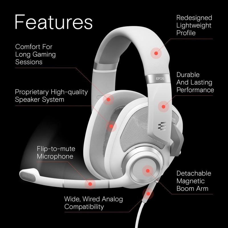Fone de ouvido para jogos EPOS H6Pro Open Acoustic com microfone